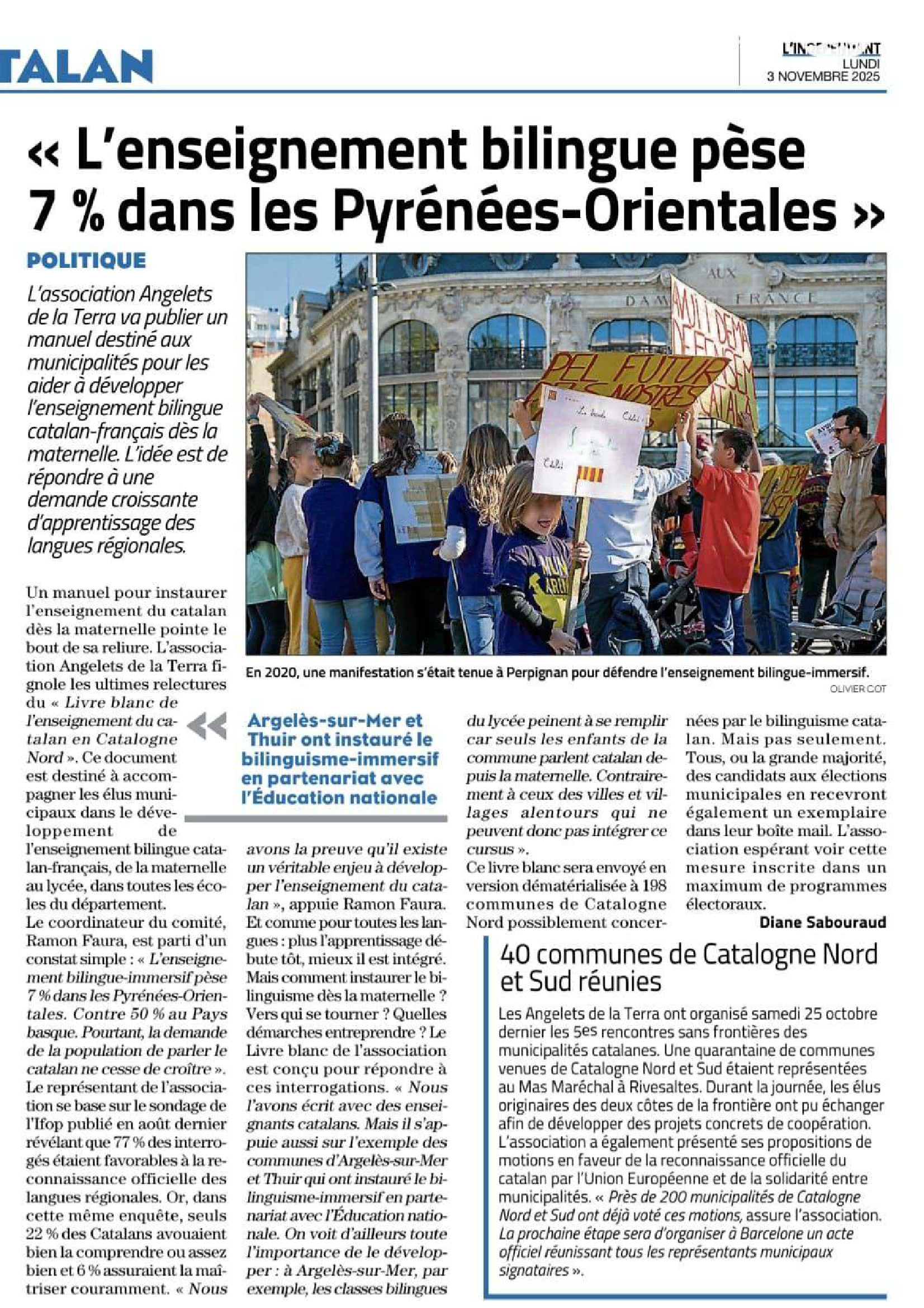 Llibre blanc de l’ensenyament del català a Catalunya Nord amb l’horitzó de tenir un territori plenament bilingüe
