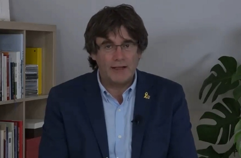 Missatge del president català exiliat, Carles Puigdemont, durant el Concert per la Llibertat al Soler