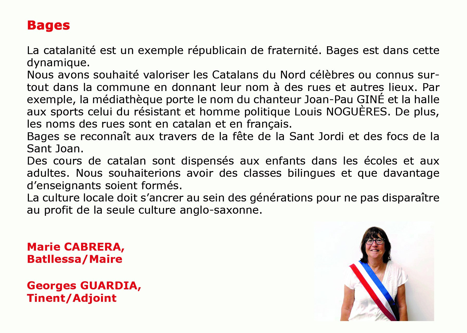 La mairie de Bages participe au Livre Blanc de Catalogne Nord