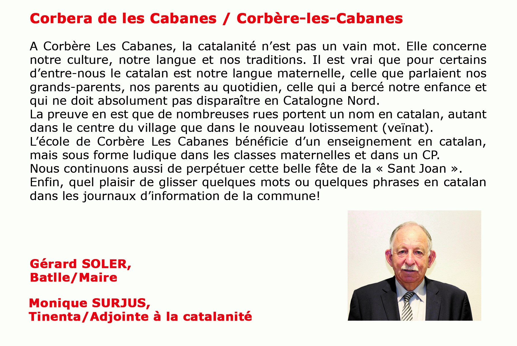 La mairie de Corbère-les-Cabanes participe au Livre Blanc de Catalogne Nord