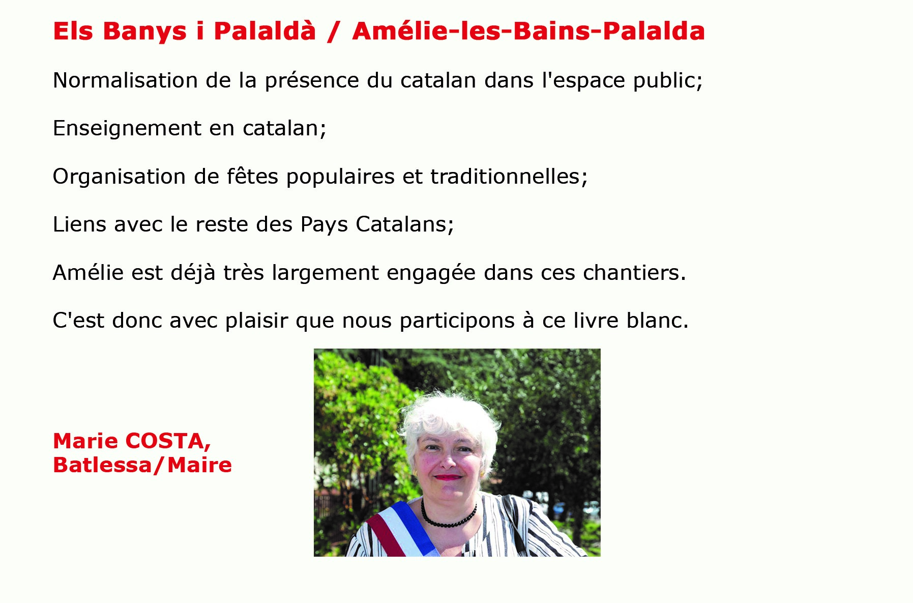La mairie d'Amélie-les-Bains-Palalda participe au Livre Blanc de Catalogne Nord
