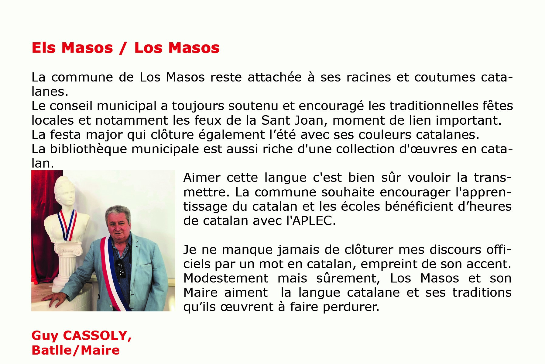La mairie de Los Masos participe au Livre Blanc de Catalogne Nord