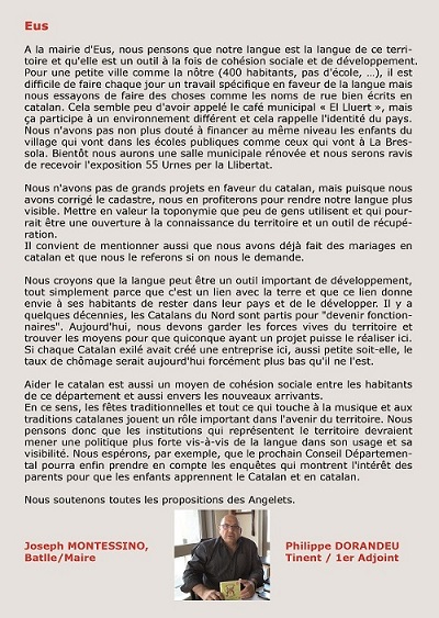 L'ajuntament d'Eus participa al Llibre Blanc de Catalunya Nord