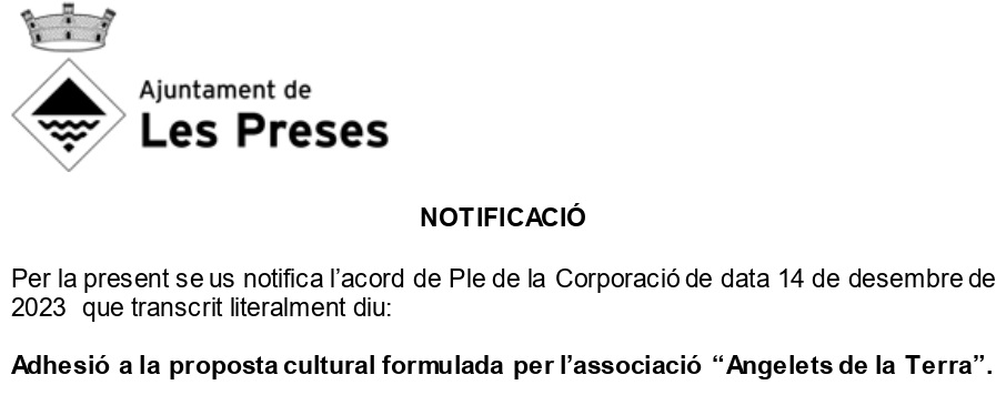 L'Ajuntament de Les Preses adhereix al col·lectiu de municipis catalans sense fronteres