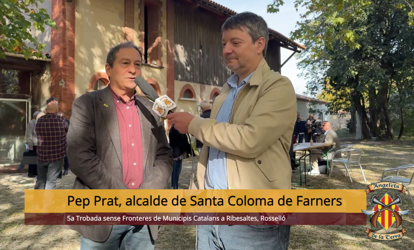 Pep Prat, alcalde Santa Coloma de Farners, durant la 5a Trobada sense Fronteres a Ribesaltes: «He aconseguit el consens per aprovar la moció pel català»