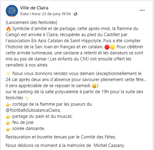 Fira d'alcaldes i tinents d'alcalde 2022 i Sant Joan : entrega del segon Llibre Blanc de Catalunya Nord a Marc Petit (alcalde)